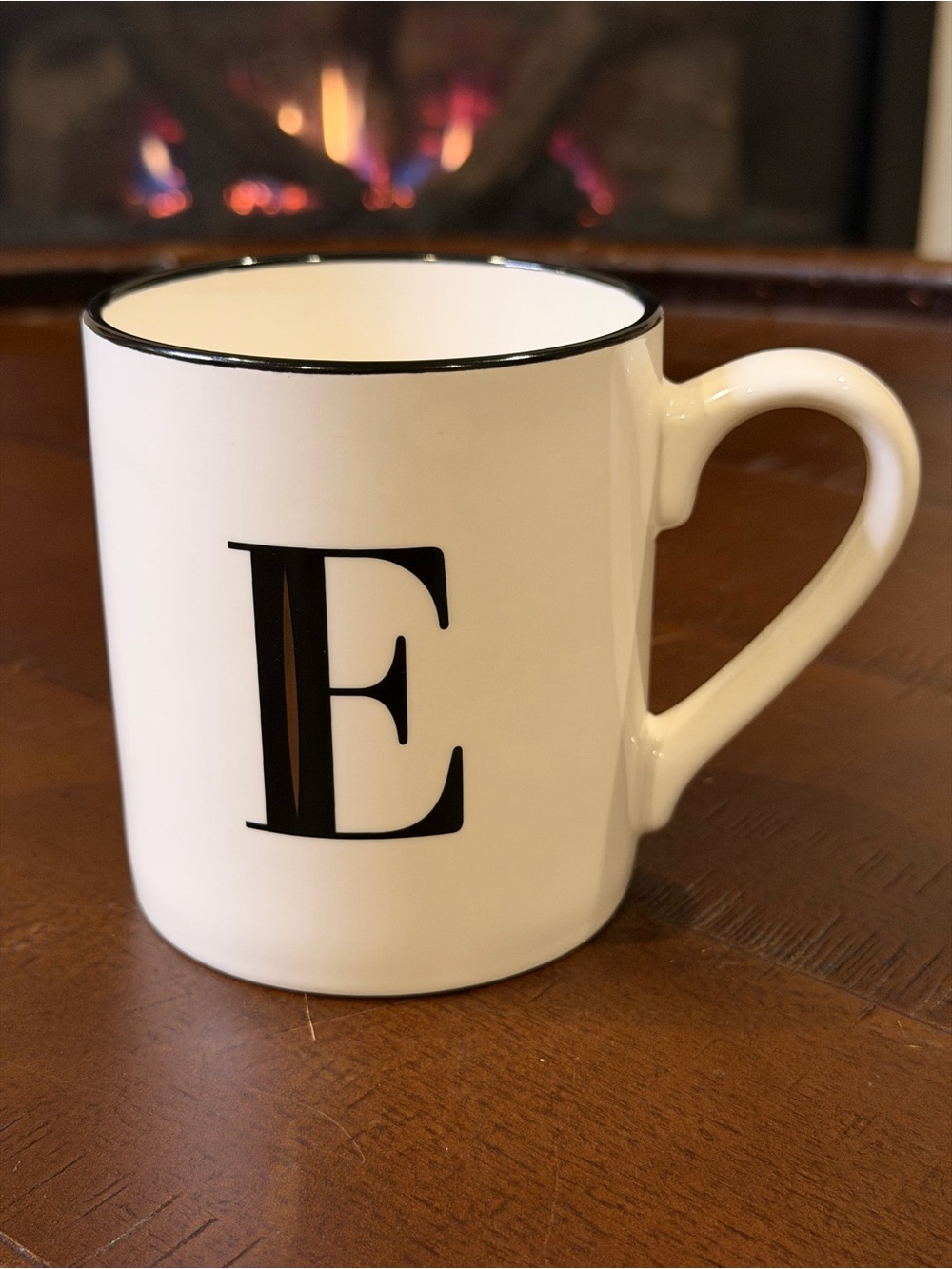 Threshold Monogram “E” Coffee Mug White Black Initial Stoneware Target